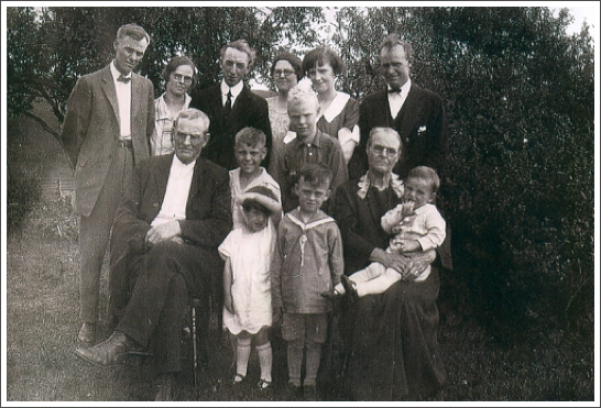 Samuel Harper and Lillian Easton, great-grandparents and their family